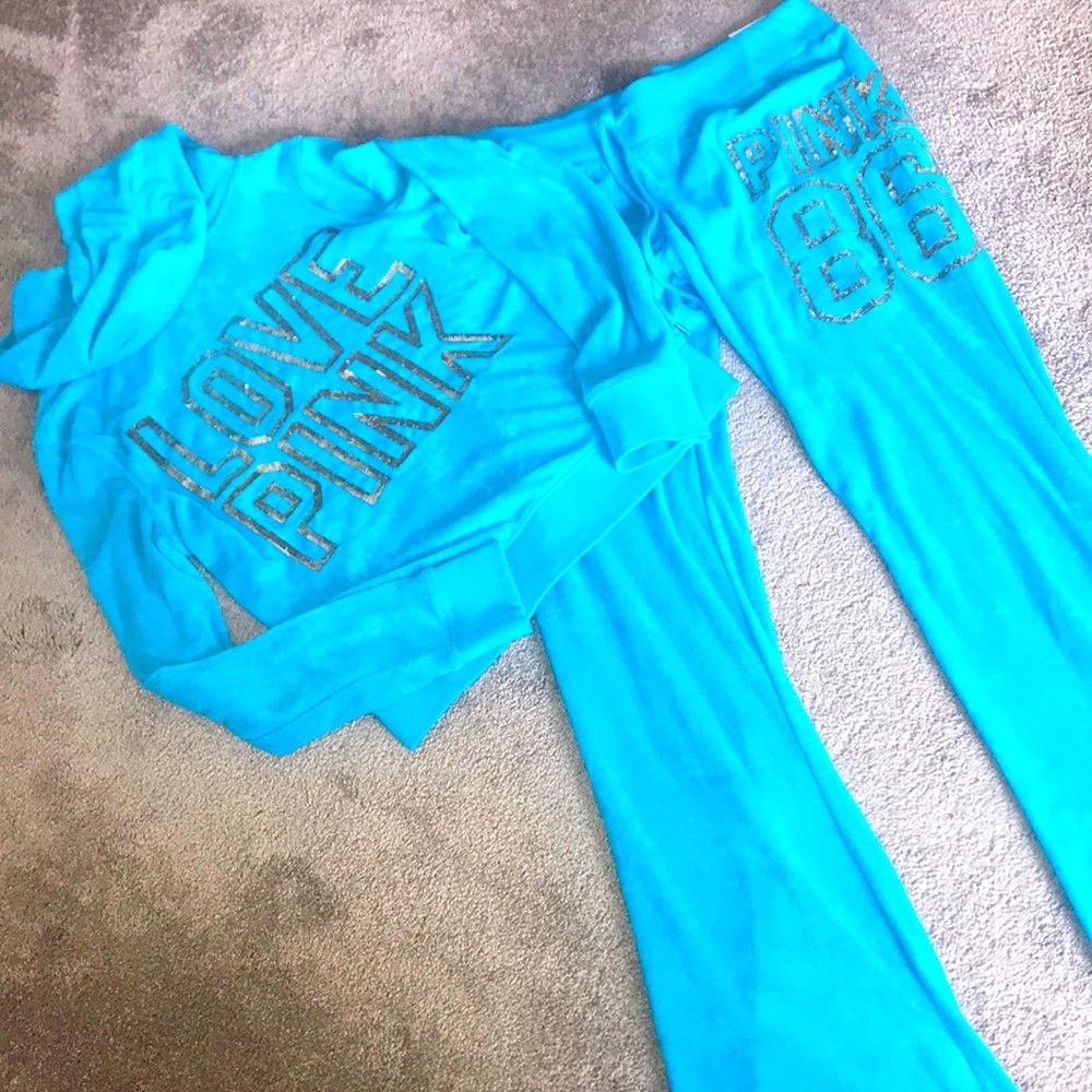 Vintage Vs Pink Victoria’s Secret rare y2k terry cloth turquoise set - Picture 2 of 12